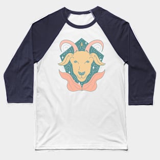 Capricorn Sea Goat (Peach) Baseball T-Shirt